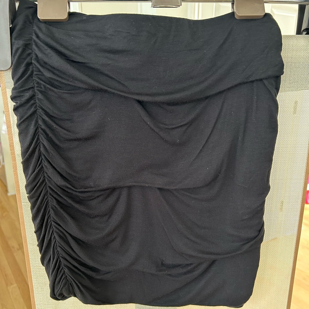 Free People Black Ruched Skirt. XS